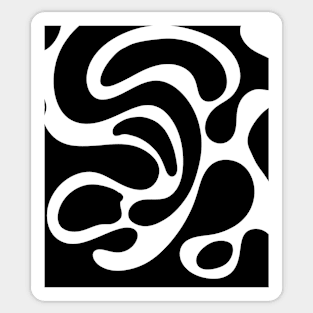 Black and white liquid marble swirl style pattern Sticker
